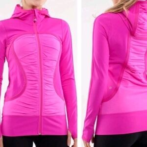 Lululemon Pure Balance Jacket Paris Pink Hooded Stretch Running Gym